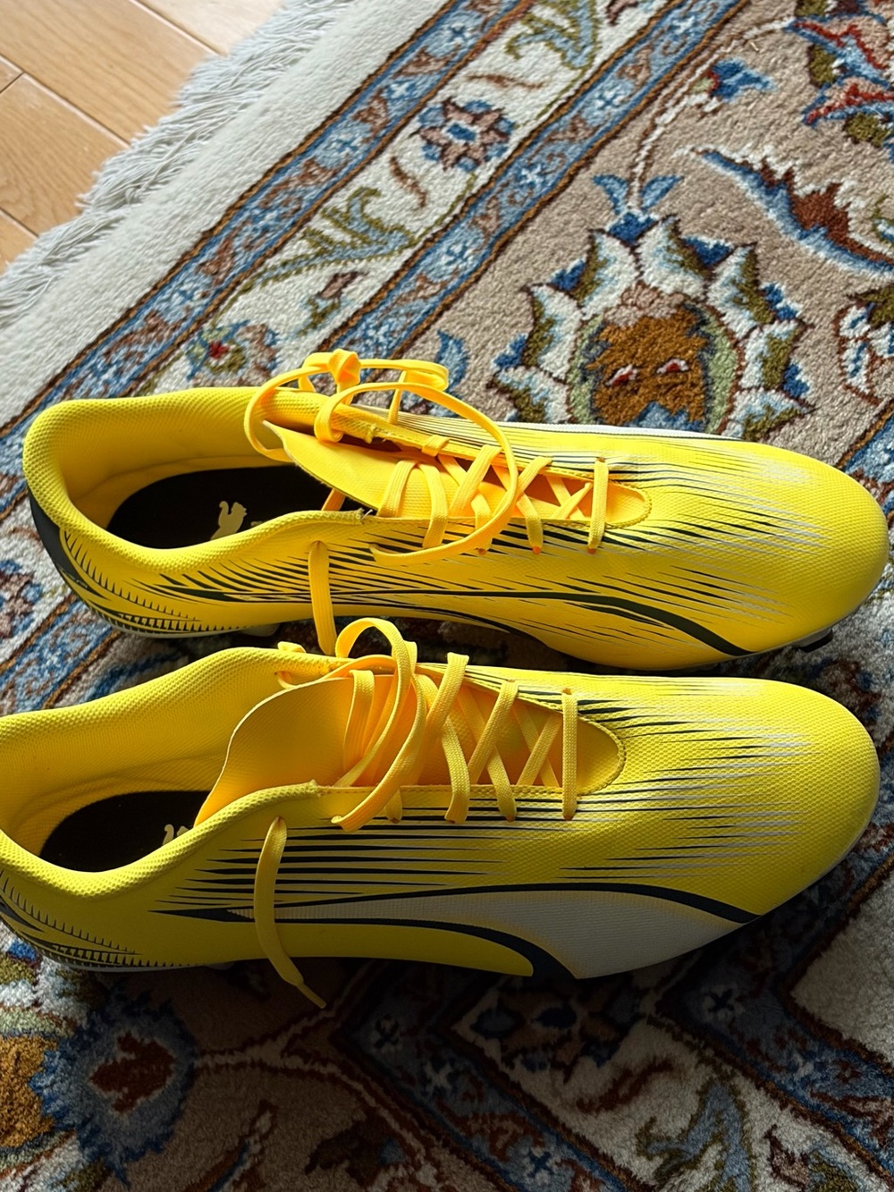 Puma Men’s Bright Yellow Athletic Soccer Cleats with Black Accents